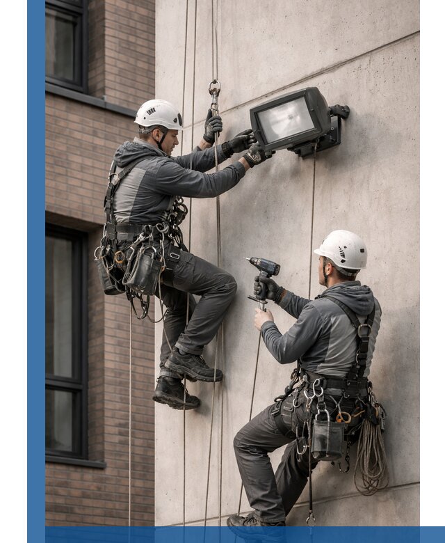 Профессиональный монтаж фасадных прожекторов в Моршанске под ключ