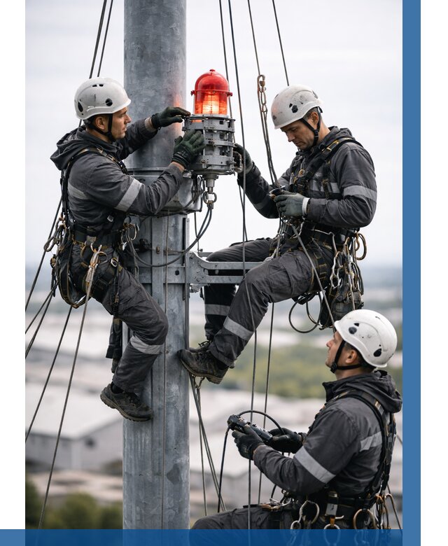 Монтаж заградительных огней в Моршанске от 8827 р. | ВЫСОТНИК-Мрш