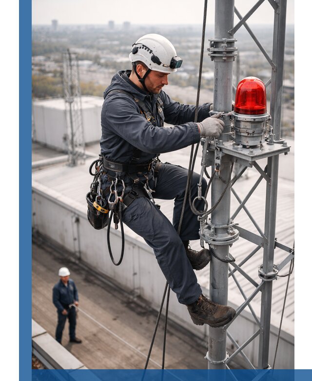 Монтаж заградительных огней и обслуживание объектов в Моршанске