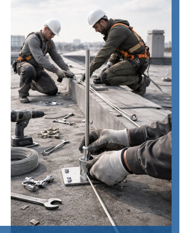 Монтаж молниезащиты на кровле в Моршанске цена от 25963 р. | ВЫСОТНИК-Мрш