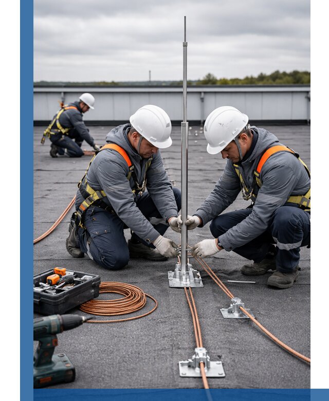 Монтаж молниезащиты на кровле в Моршанске под ключ с гарантией