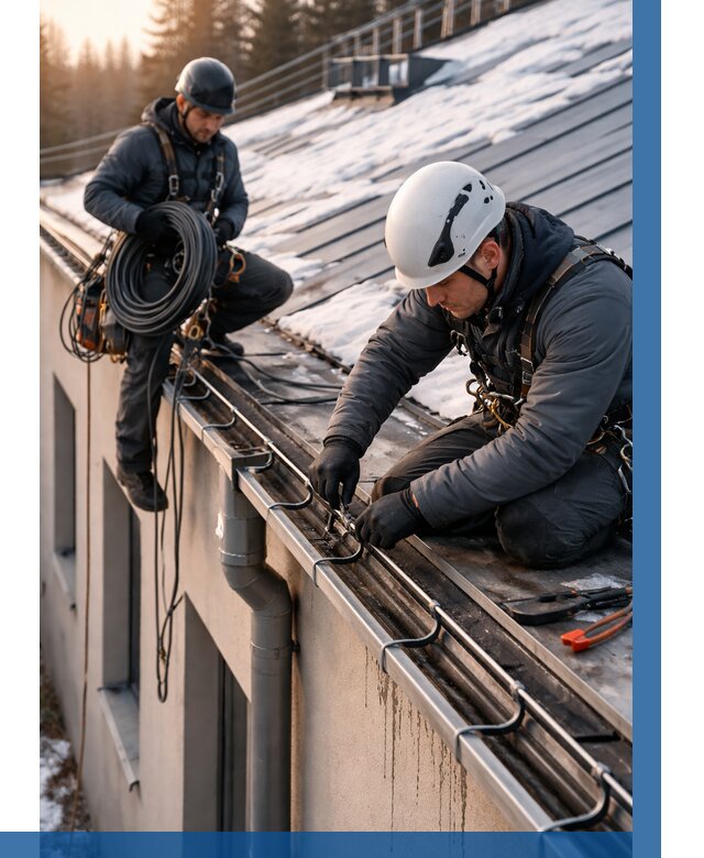 Монтаж греющего кабеля на кровле в Моршанске от 467 р. | ВЫСОТНИК-Мрш