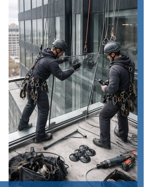 Монтаж стеклянных ограждений в Моршанске от 2596 р. | ВЫСОТНИК-Мрш