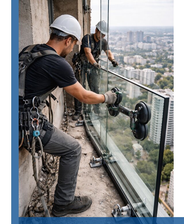 Монтаж стеклянных ограждений под ключ с гарантией в Моршанске