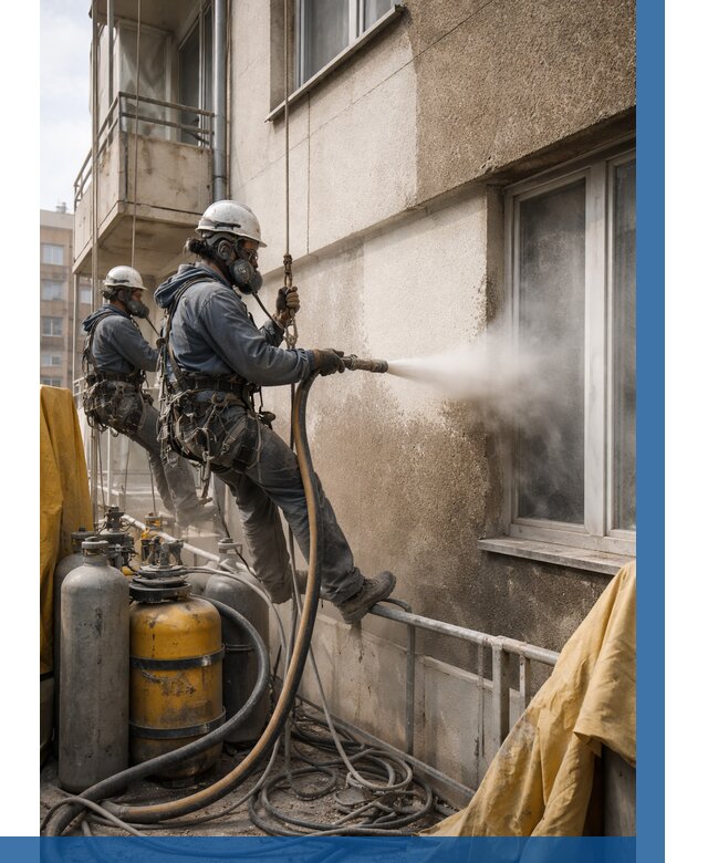 Пескоструйная очистка фасада в Моршанске от 675 р. | ВЫСОТНИК-Мрш