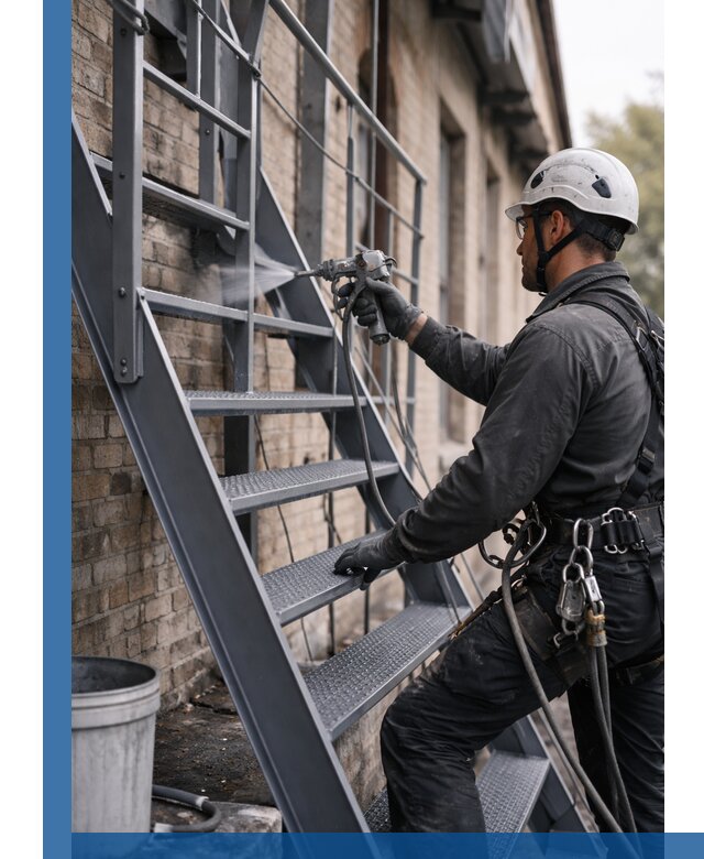 Покраска и антикоррозионная защита пожарных лестниц в Моршанске