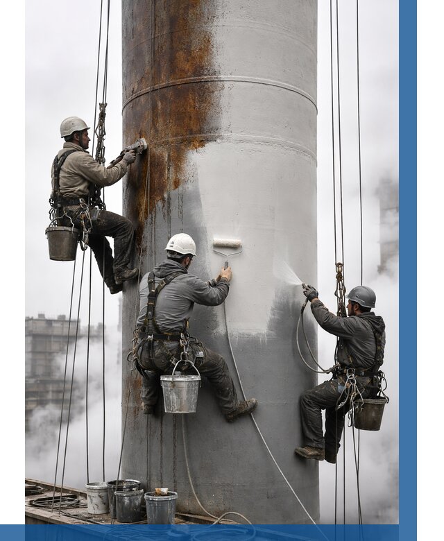 Покраска дымовых труб в Моршанске от 8827 р. | ВЫСОТНИК-Мрш