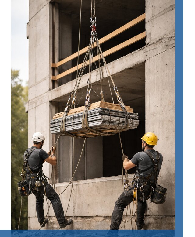 Подъем материала на этаж веревками в Моршанске от 1558 р. | ВЫСОТНИК-Мрш