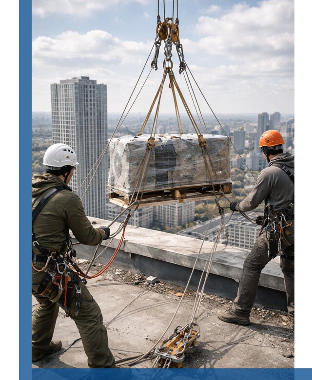 Подъем и монтаж крупногабаритных грузов на крышу в Моршанске