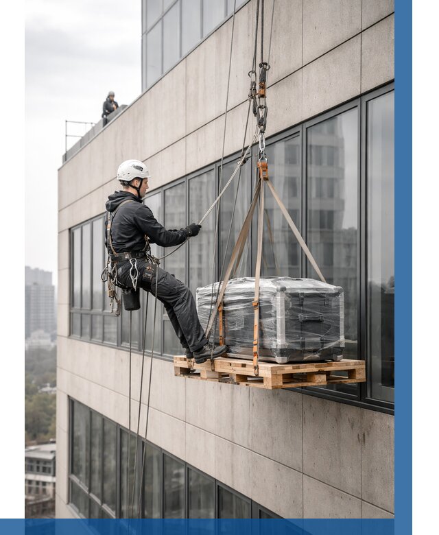 Спуск груза по фасаду в Моршанске от 3635 р. | ВЫСОТНИК-Мрш