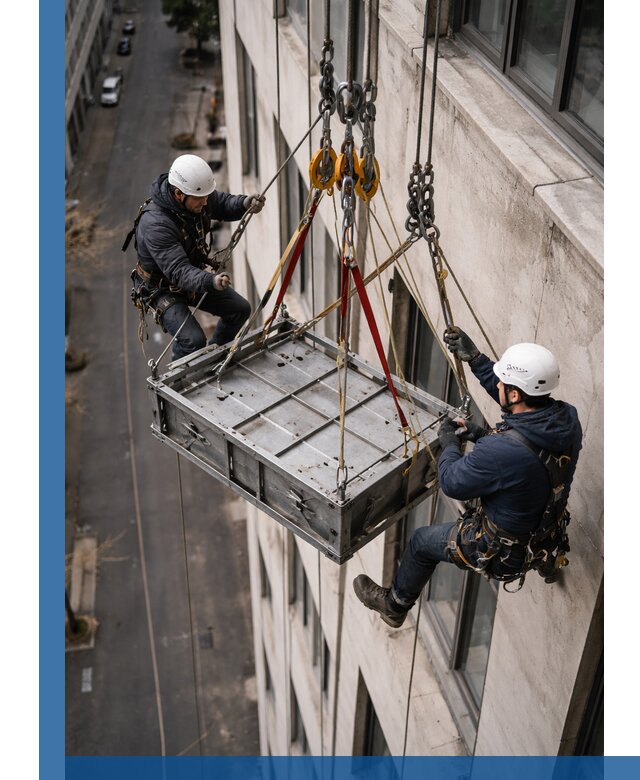 Спуск и подъем грузов по фасаду в Моршанске для зданий