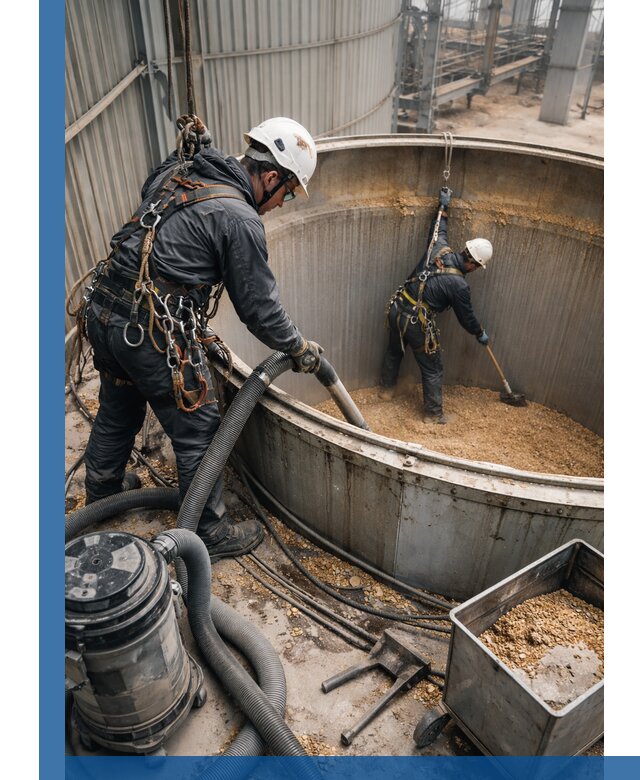 Профессиональная чистка зерновых бункеров в Моршанске с выездом