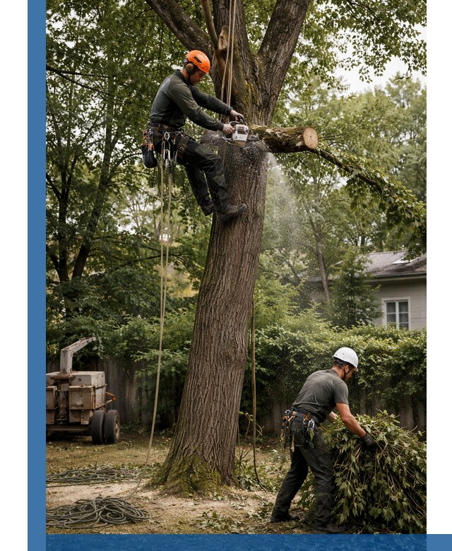 Кронирование деревьев в Моршанске, безопасная высотная обрезка