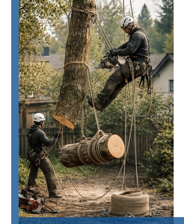Валка деревьев частями в Моршанске, безопасно и аккуратно