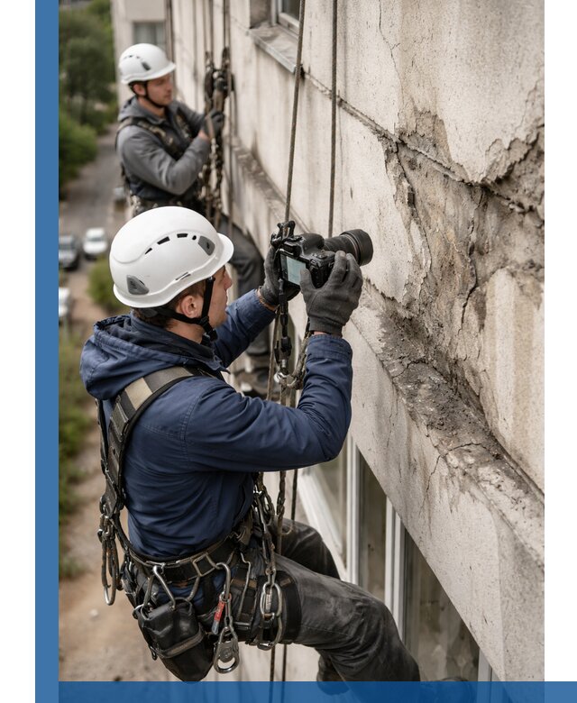 Фотофиксация дефектов фасада с высотной съемкой в Моршанске