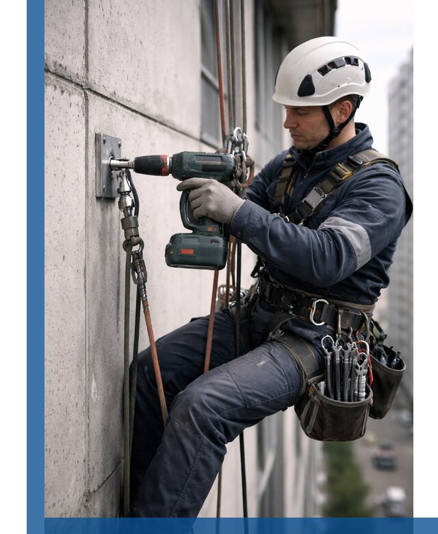 Установка анкерных точек для высотных работ в Моршанске